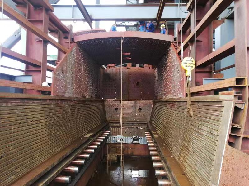 固废环保处置侧吹炉铜水套现场