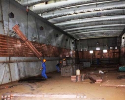 矩形镍铁电炉铜水套现场装置照片