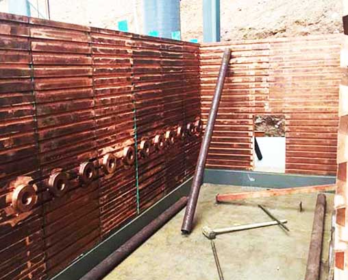 Fuming furnace       copper water jacket on-site installation photos