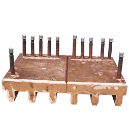 Side blowing furnace tooth shaped copper water jacket